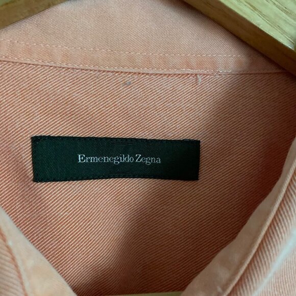 Ermenegildo Zegna Mens Long Sleeve Button Down Shirt. Size XXL. Orange - Picture 3 of 11